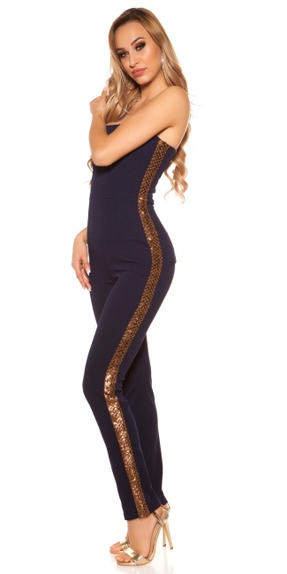 Bandeau Overall with sequins Navy